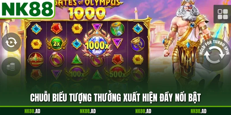 Chuỗi biểu tượng thưởng xuất hiện đầy nổi bật